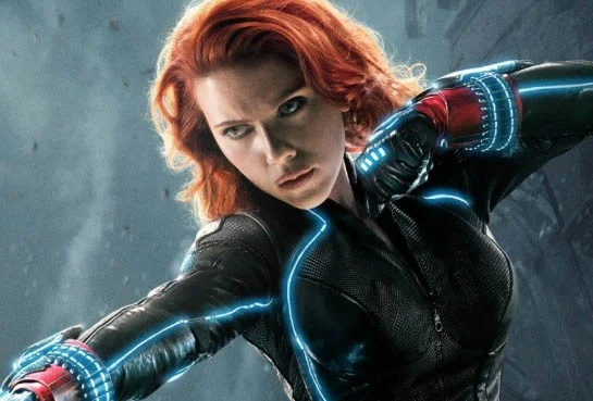 Black Widow movie poster featuring Scarlett Johansson