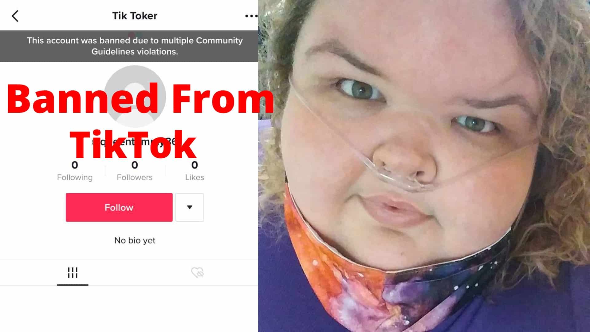 Tammy got banned from tiktok