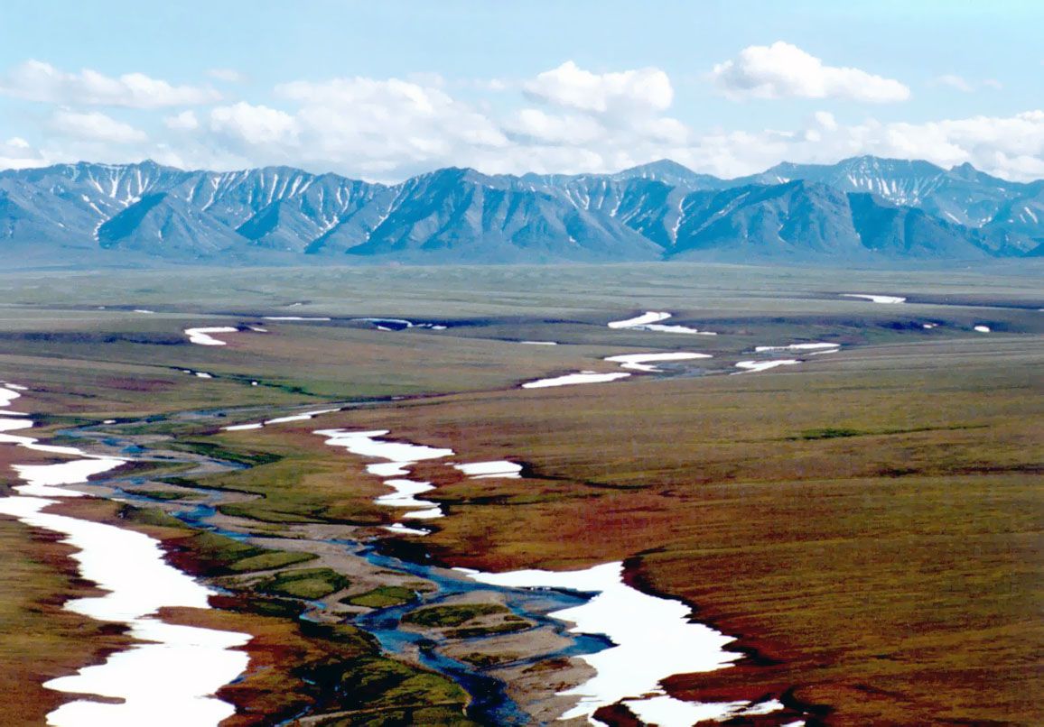 Brooks Range mountains in the Arctic Refuge where the Last Alaskans cast's Heimo Korth traps