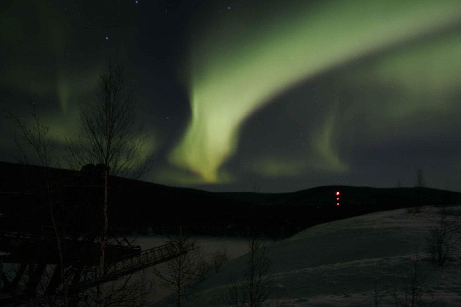 Northern lights over Alaska on a long winter night in the Arctic Refuge