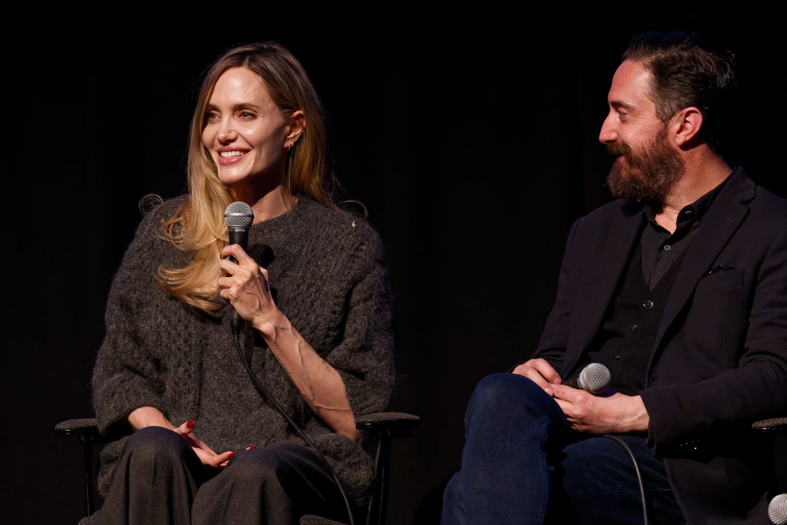 Angelina Jolie and director Pablo Larraín at the 2024 Telluride Film Festival