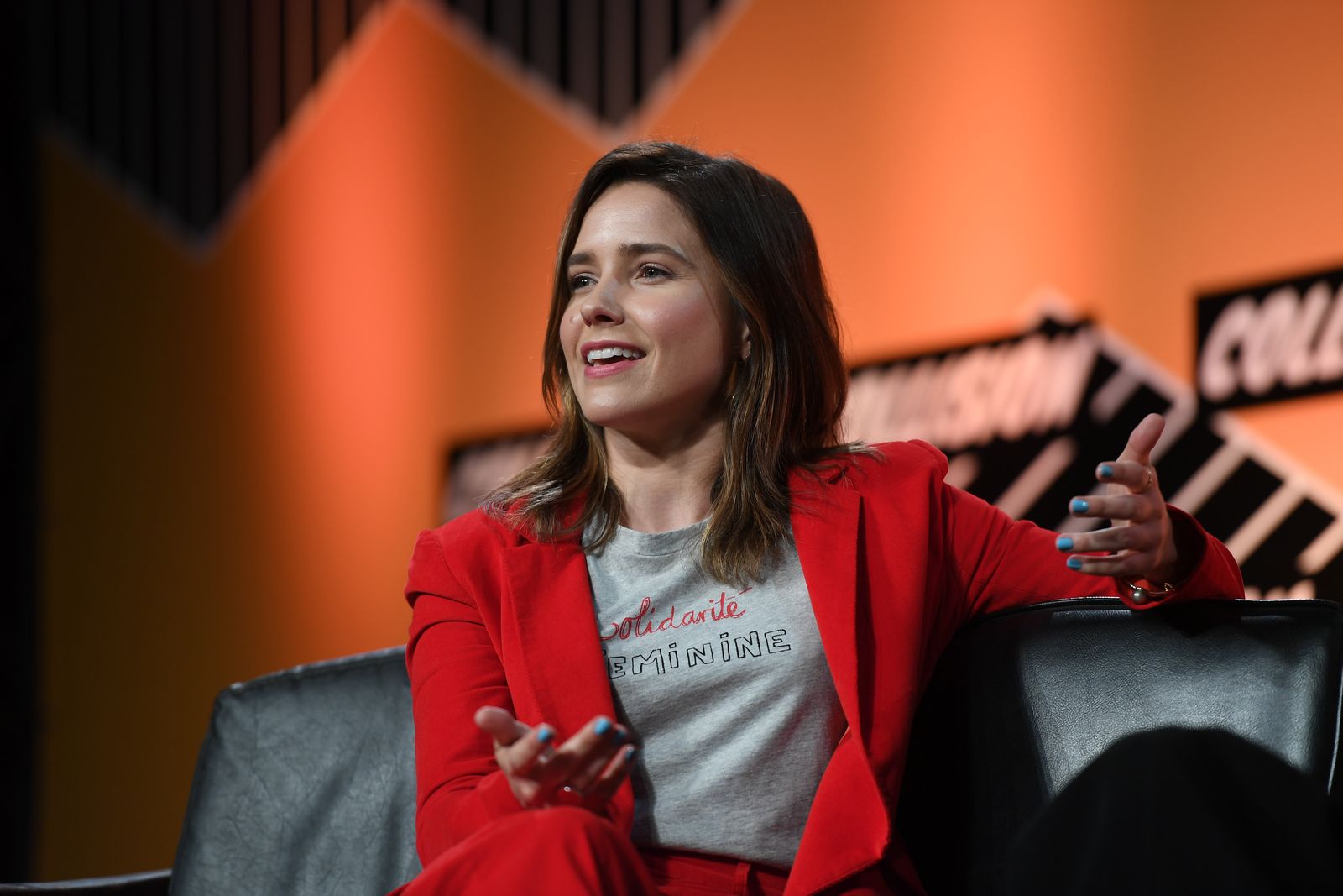 Sophia Bush speaking at the Collision tech conference in 2017