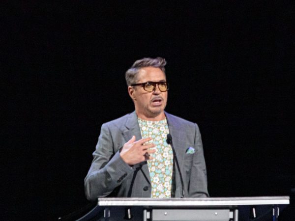 Robert Downey Jr. on stage at the 2019 D23 Expo Disney Legends Awards ceremony
