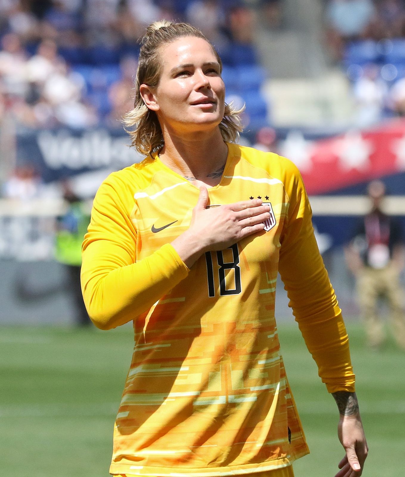 Ashlyn Harris playing for the U.S. women's national soccer team