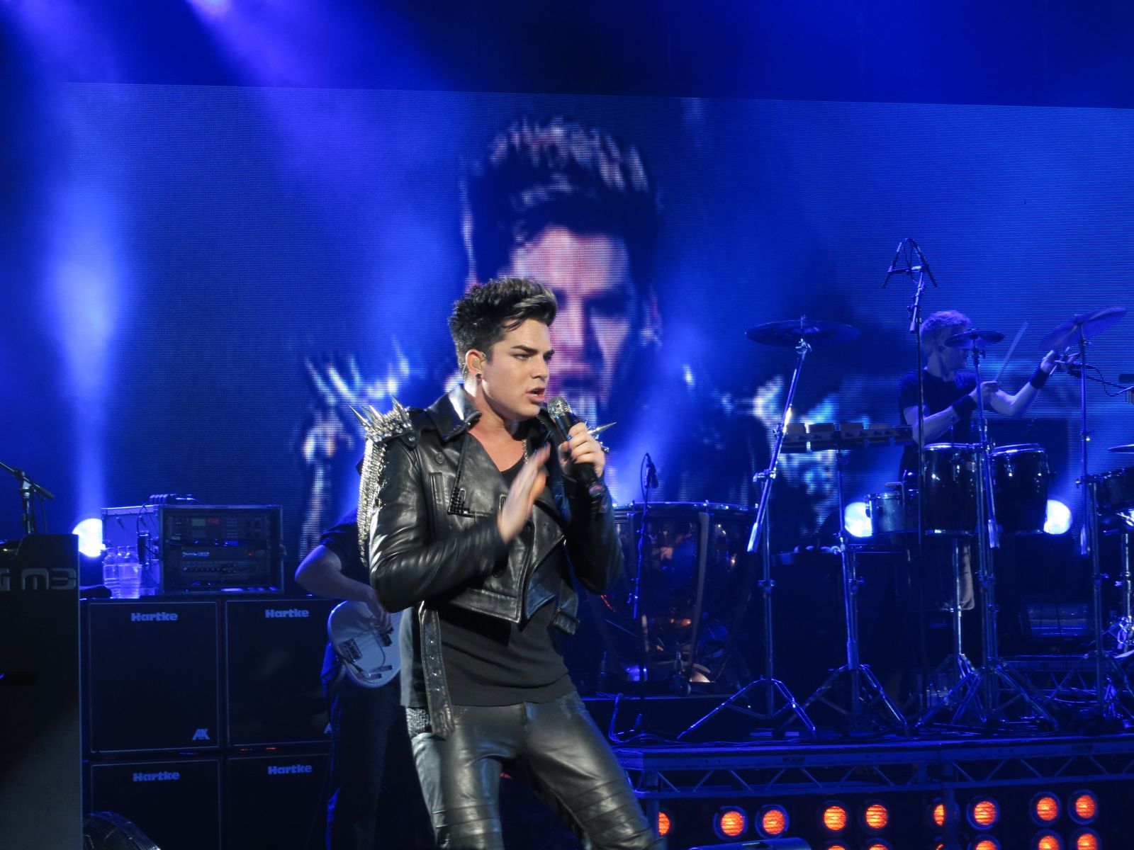 Adam Lambert performing live on stage