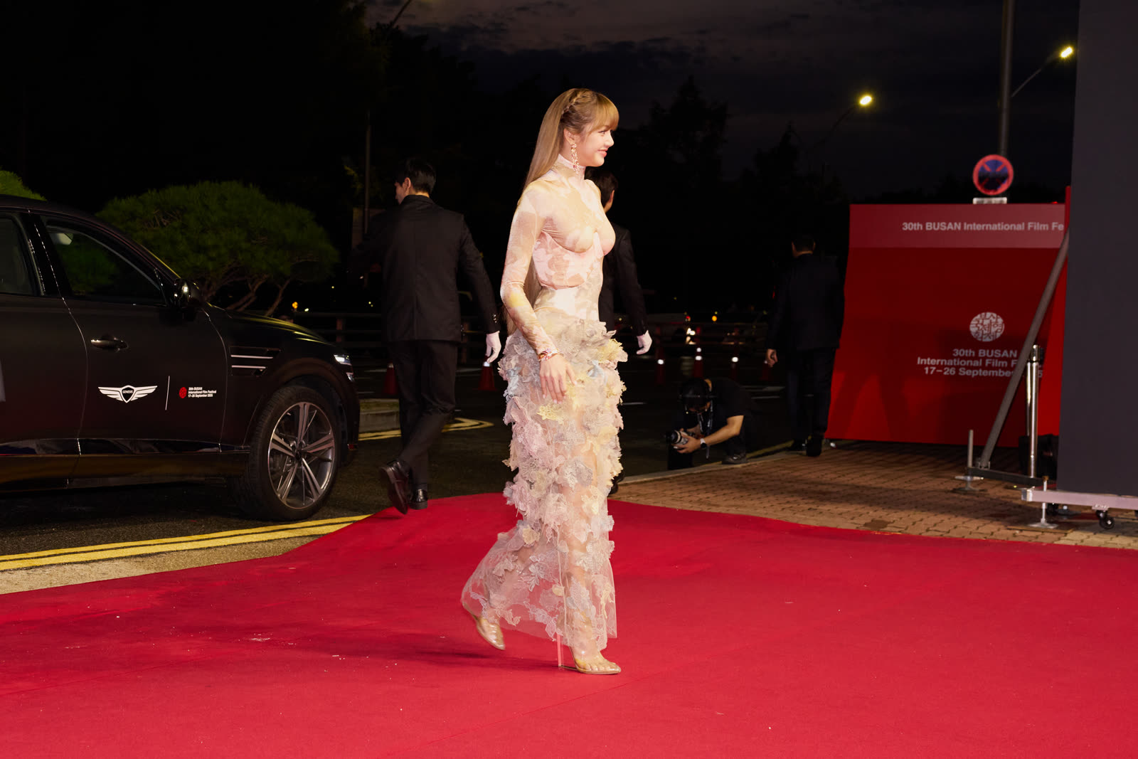 LISA on the red carpet at the 2025 Busan International Film Festival