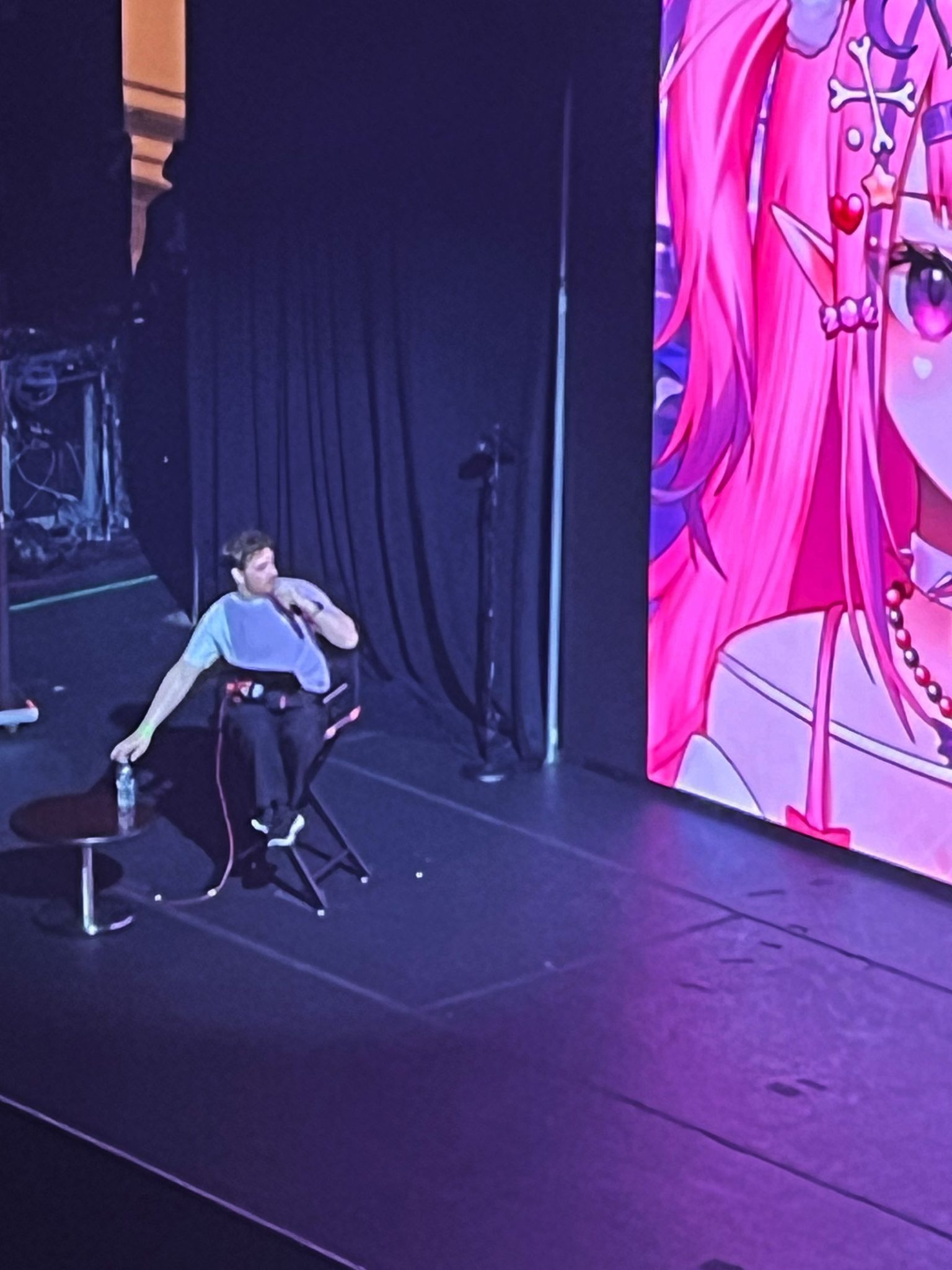 Ironmouse on screen at the Anime Expo 2024 panel with CDawgVA — the VTuber star of this Ironmouse VTuber biography