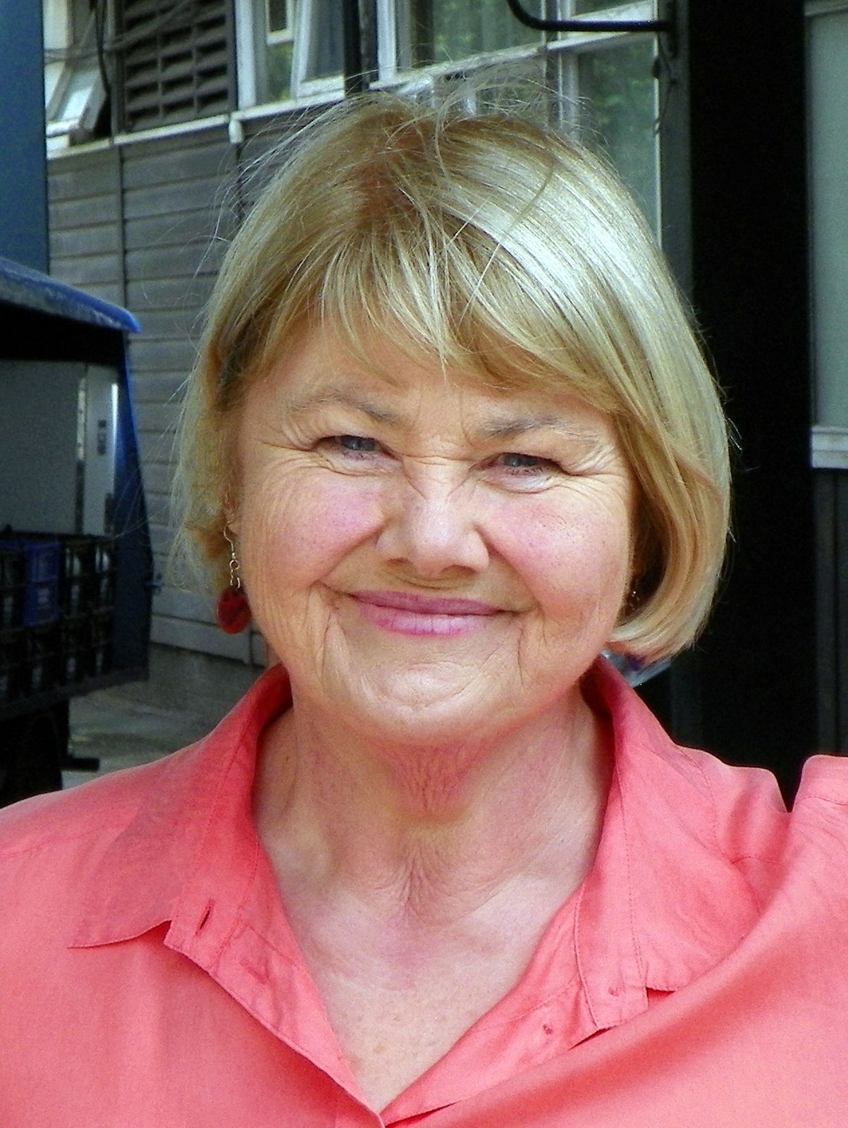 Annette Badland, who plays Mae Green on Ted Lasso, smiling at a BBC event