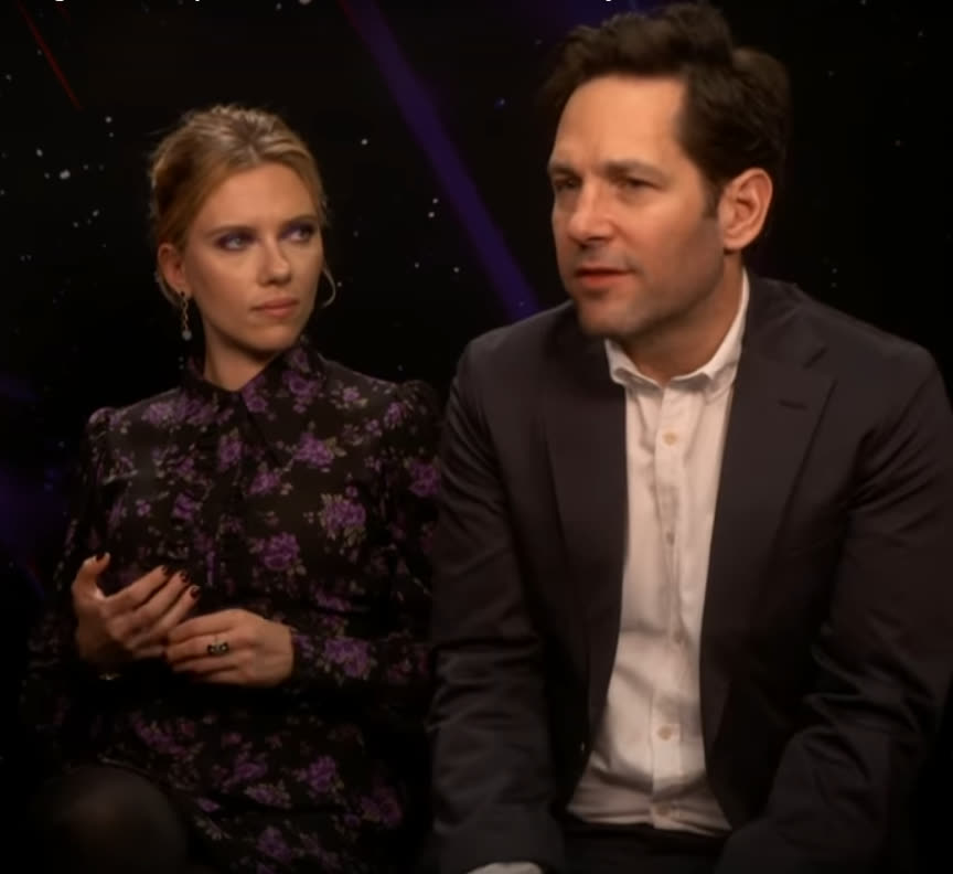 Scarlett Johansson and Paul Rudd, stars of Avengers: Endgame, during a 2019 Cosmopolitan UK interview
