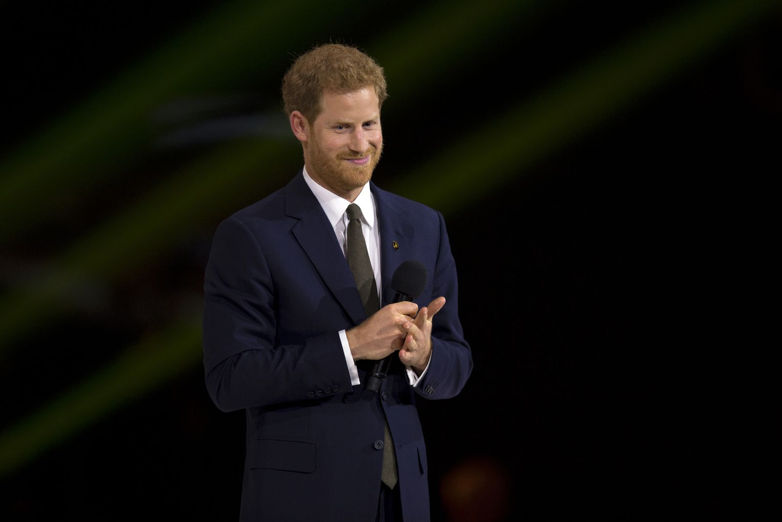 Prince Harry delivering a speech at the 2017 Invictus Games opening ceremony