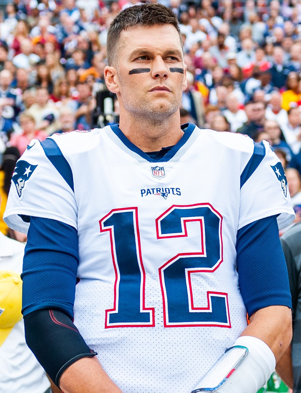 Tom Brady throwing a pass during the 2019 NFL season with the New England Patriots