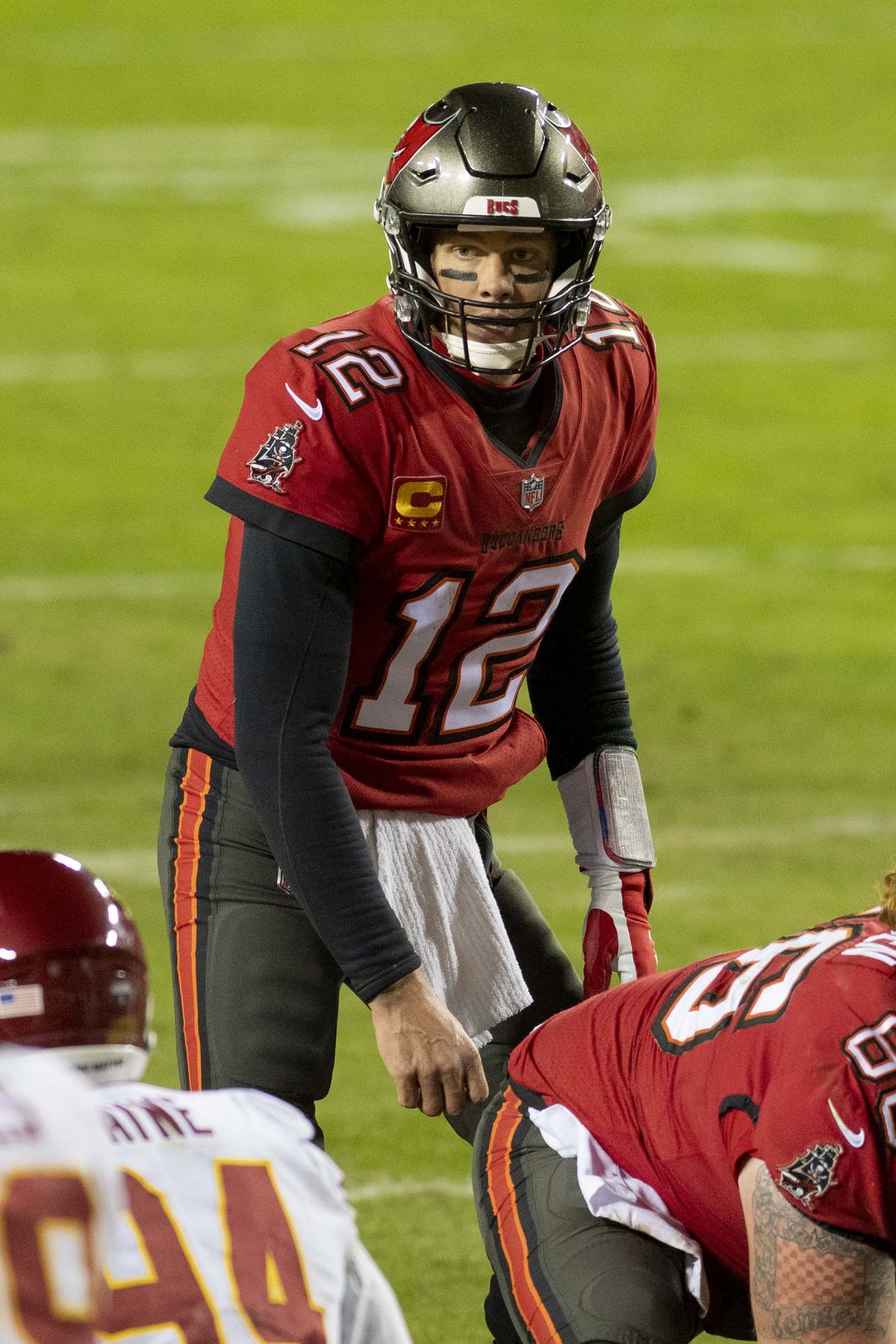 Tom Brady during the 2020 NFL playoffs with the Tampa Bay Buccaneers