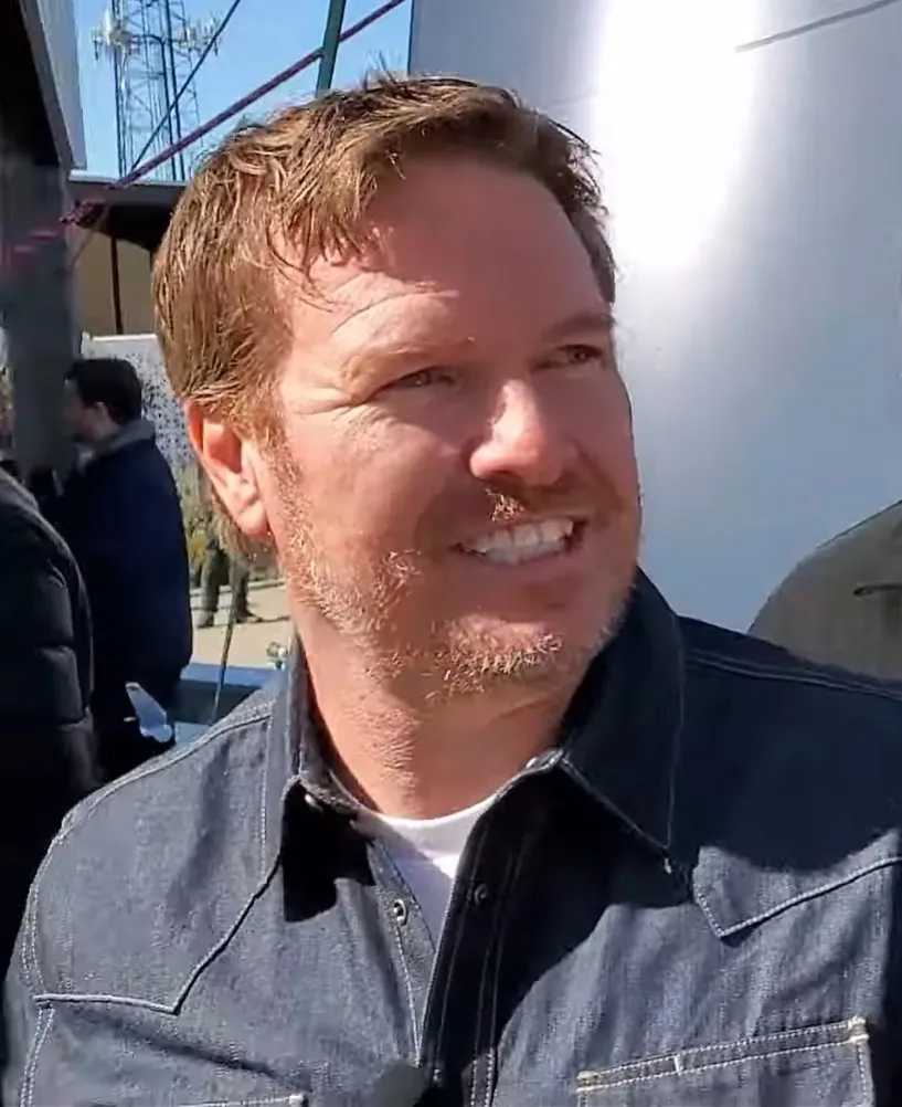 Chip Gaines smiling during the filming of the Drew Barrymore Show at Magnolia in Waco, Texas