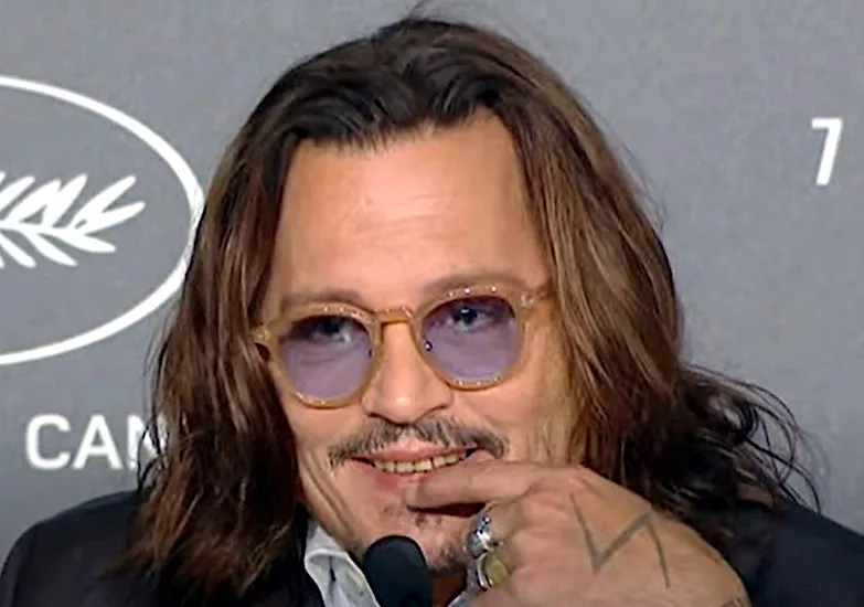 Johnny Depp speaking at the 2023 Cannes Film Festival press conference