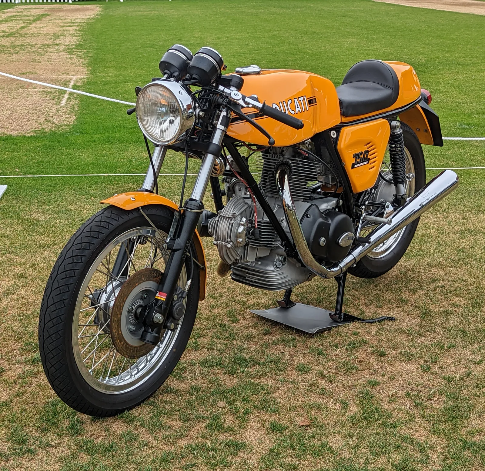 A 1973 Ducati 750 Sport, similar to the 1975 example crossing the block at the Billy Joel motorcycle auction