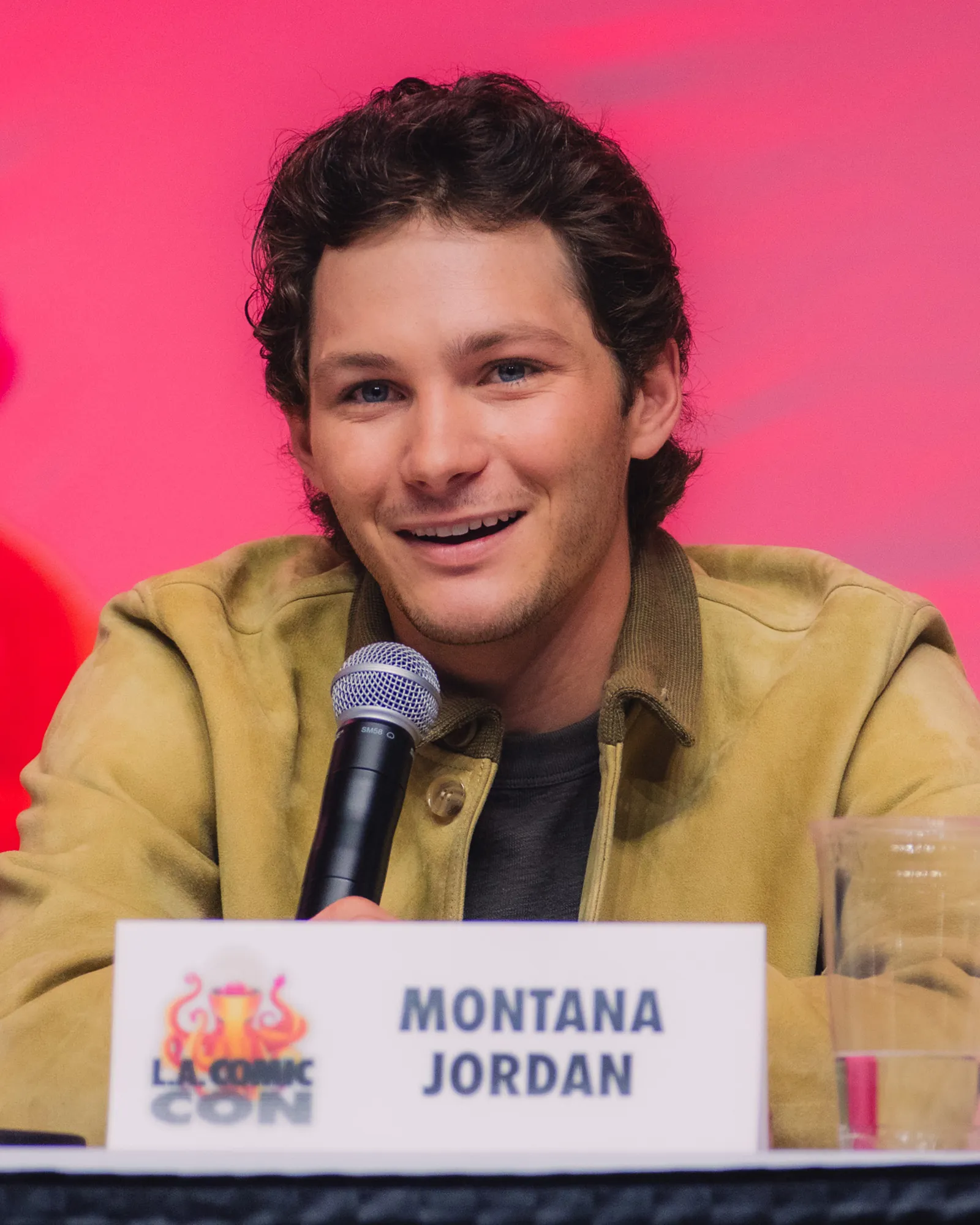 Montana Jordan speaking at a panel at Los Angeles Comic Con 2025