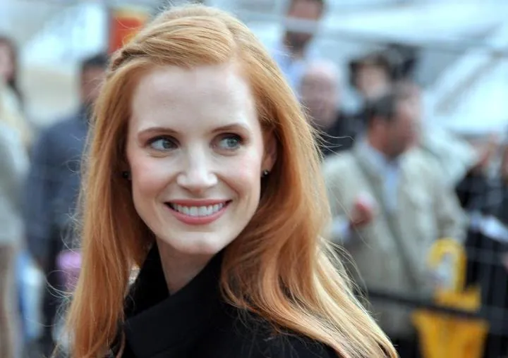 Jessica Chastain smiling at the Cannes Film Festival