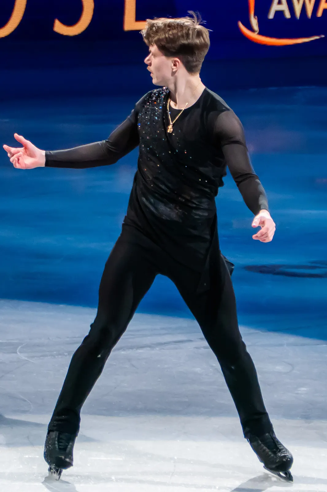 Maxim Naumov performing at the 2025 World Figure Skating Championships gala