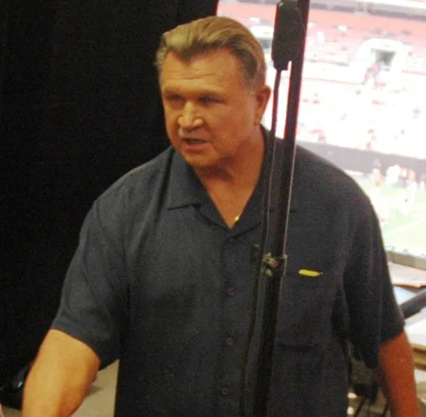 Mike Ditka aboard the USS Cleveland in 2006