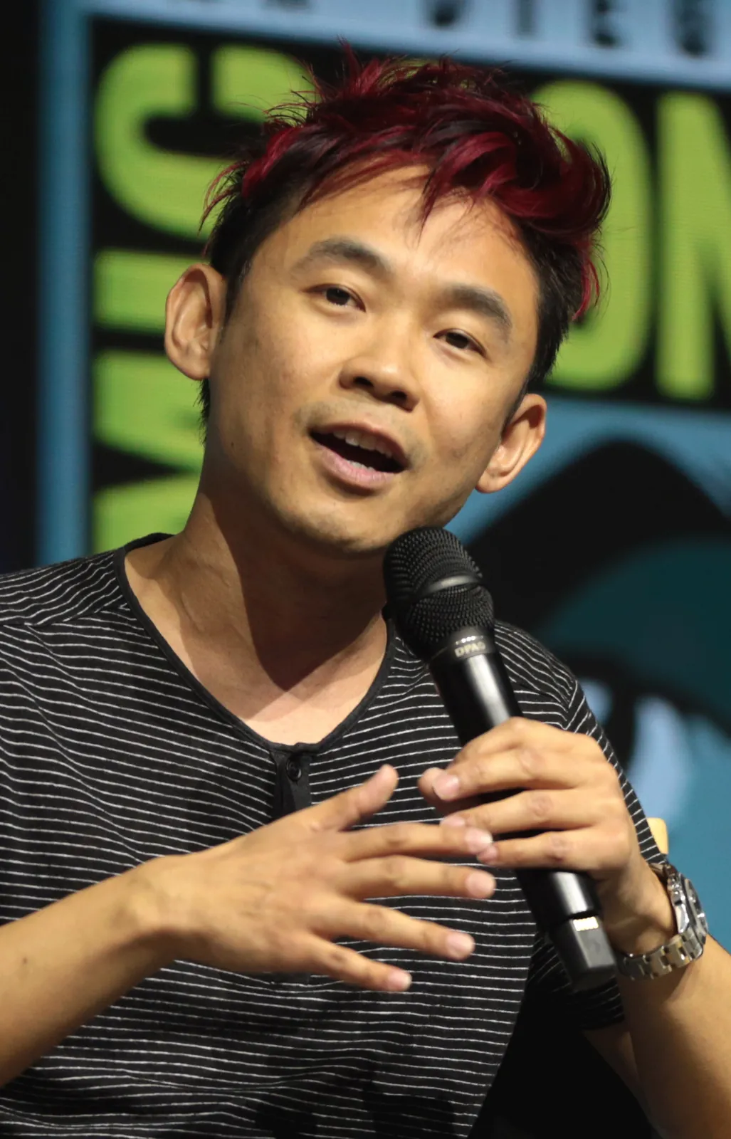 Producer James Wan speaking at San Diego Comic-Con 2018