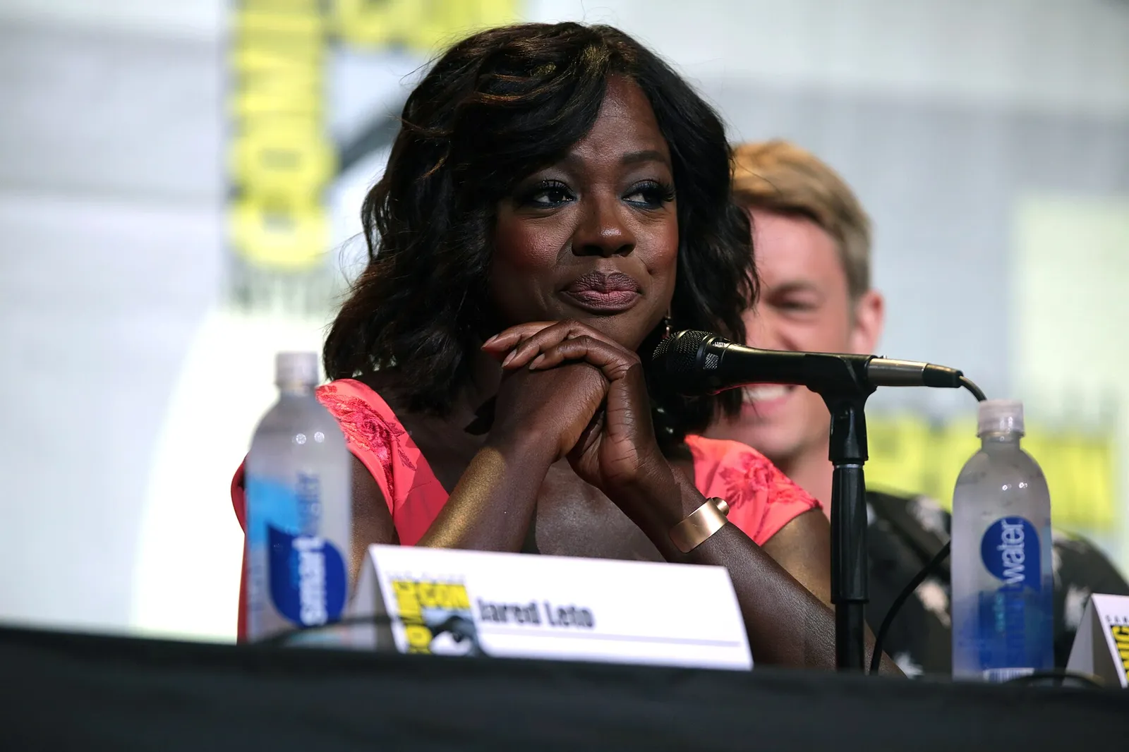 Viola Davis speaking at a San Diego Comic-Con panel