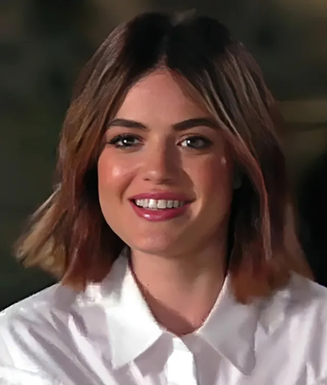 Lucy Hale smiling during an interview in April 2018