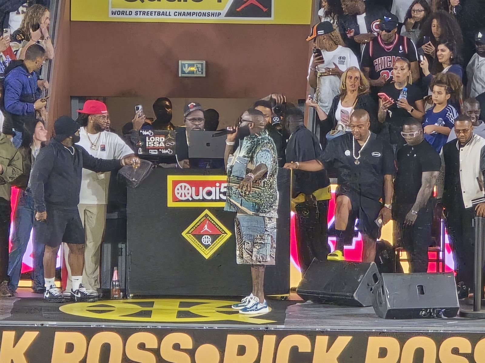 Rick Ross on stage during a live performance