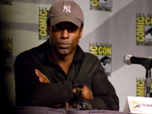 Isaiah Washington speaking at a San Diego Comic-Con panel in 2013
