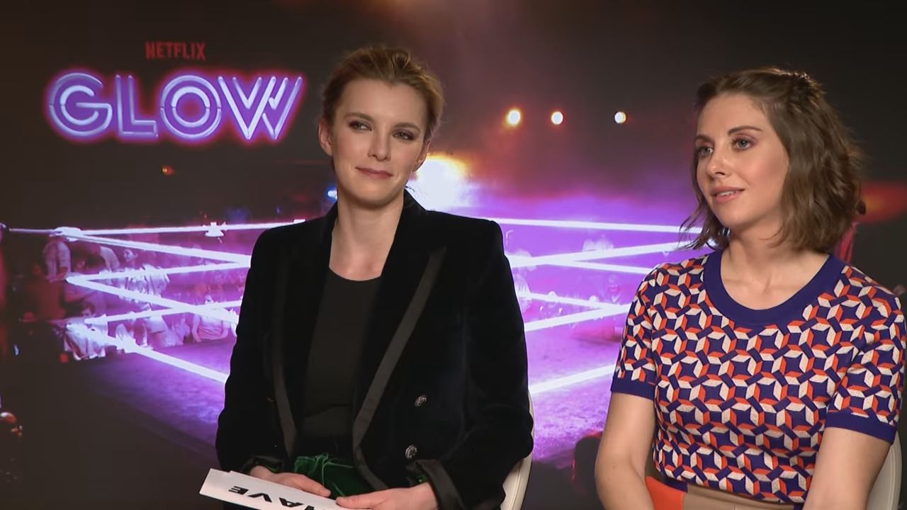 Alison Brie and Betty Gilpin, GLOW's leads, during a joint interview